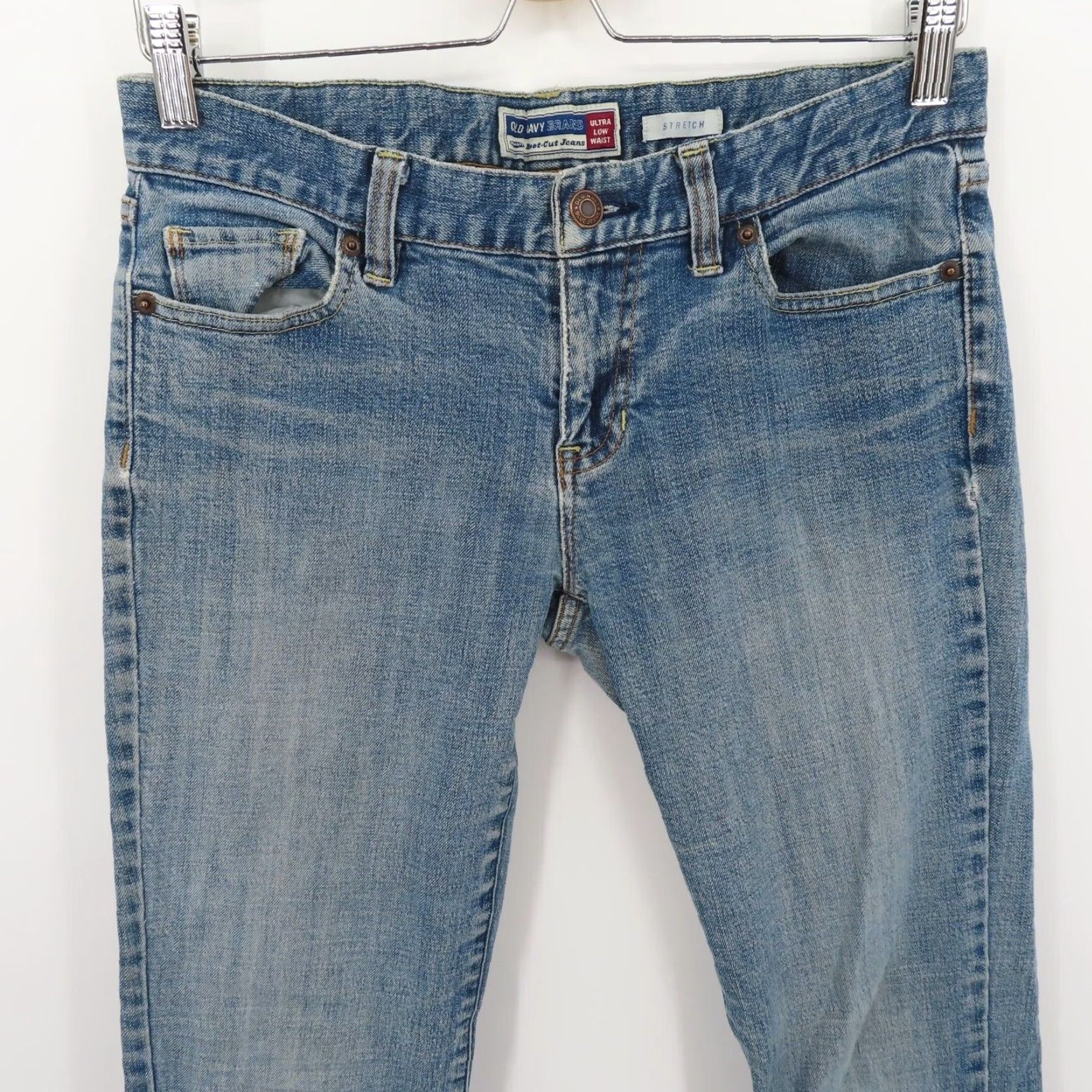 Old Navy VINTAGE Old Navy Womens Jeans Bootcut Distressed Denim 4 Reg Ultra Low Waist Y2K 2000s Women Jeans Pants Size 27" / US 4 / IT 40 - 2 Thumbnail