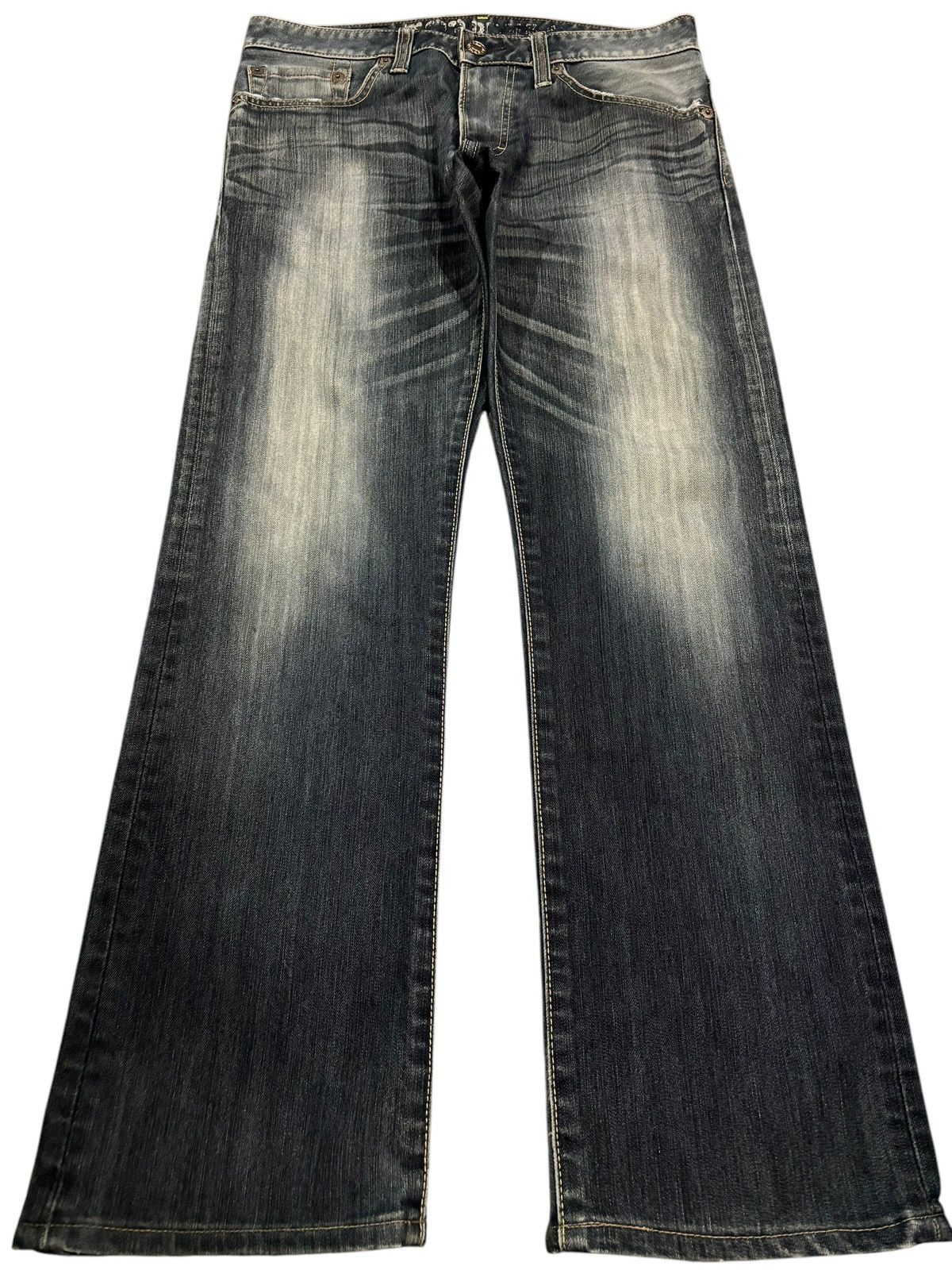 Edwin × Japanese Brand Vintage Y2k Edwin 503 Blue Trip Faded Straight Cut Jeans Size US 34 / EU 50 - 1 Thumbnail