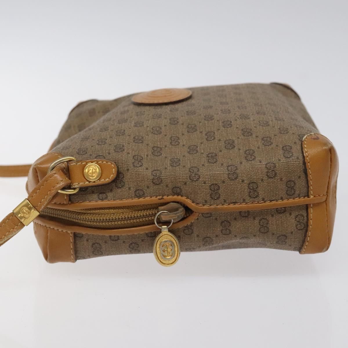 GUCCI Micro GG Supreme Shoulder Bag Pvc Brown Gold 007 115