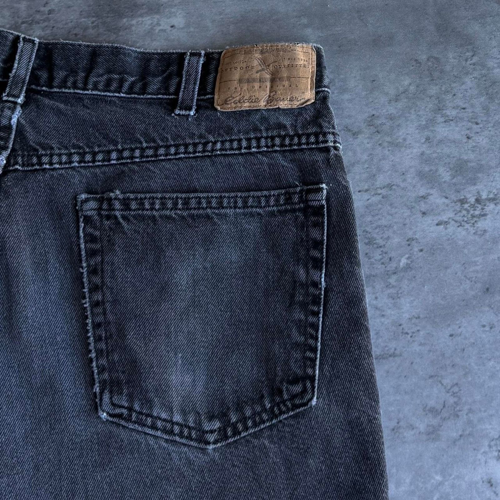 Eddie Bauer × Vintage Vintage Y2K Eddie Bauer Made In USA Faded Black Opium Jeans Size US 35 - 3 Thumbnail