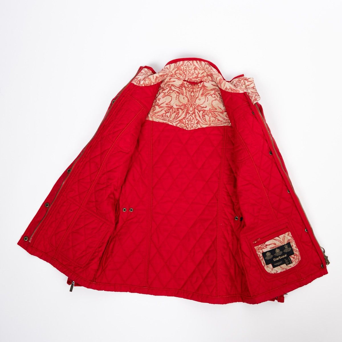 Barbour Barbour Womens Morris Utility Quilted Jacket Red Diamond Size S / US 4 / IT 40 - 4 Thumbnail