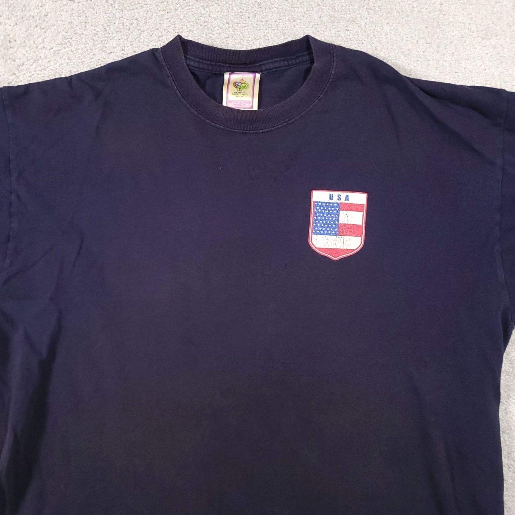 Vintage VINTAGE Team USA Soccer 2006 FIFA World Cup Germany Double Sided Flag Futbol Shirt XL Men Blue Nike? Size US XL / EU 56 / 4 - 3 Thumbnail