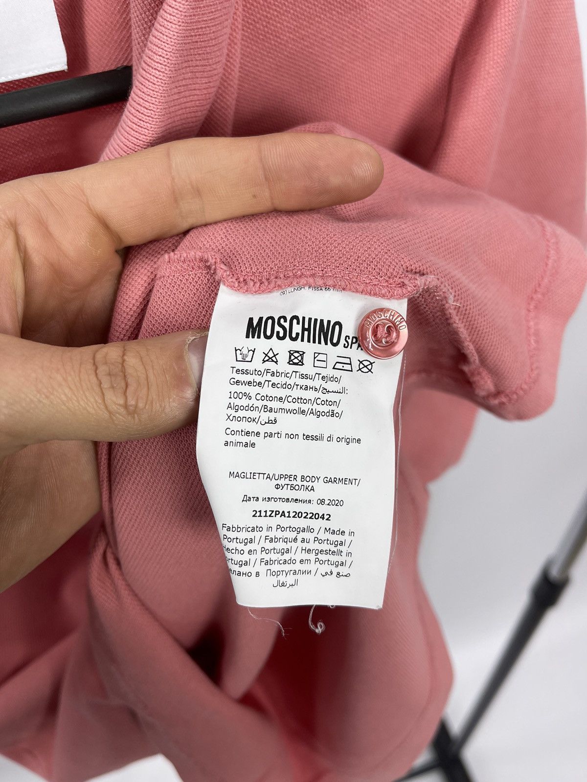 Moschino Moschino Milano Polo Size 38 USA Pink Logo Made in Portugal Size US M / EU 48-50 / 2 - 6 Thumbnail