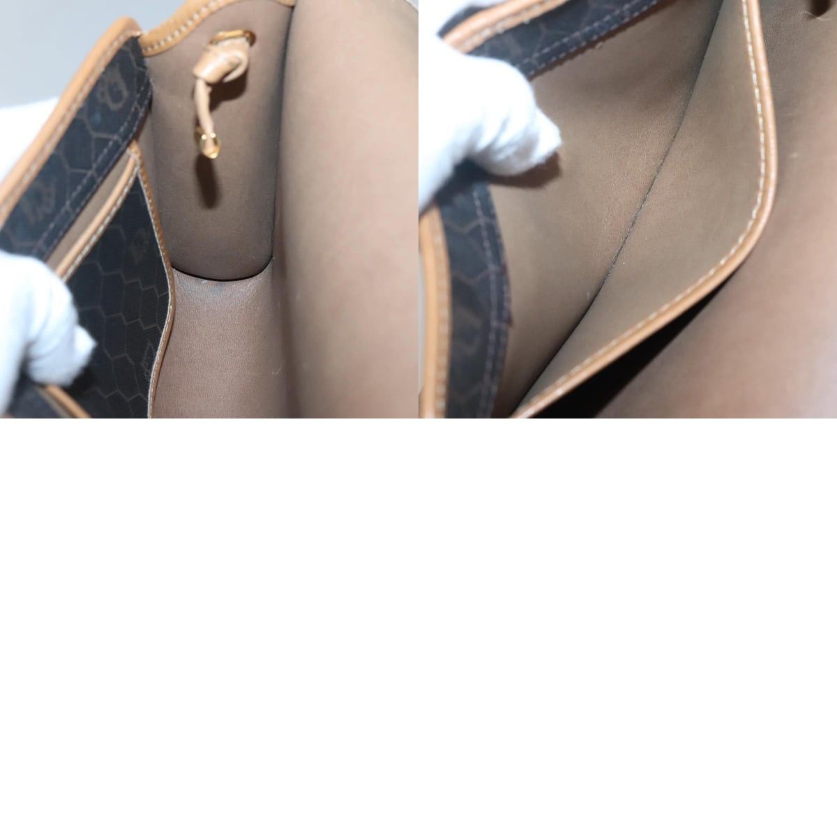 Dior DIOR Honeycomb Canvas Shoulder Bag Pvc Black Gold Size ONE SIZE - 12 Thumbnail