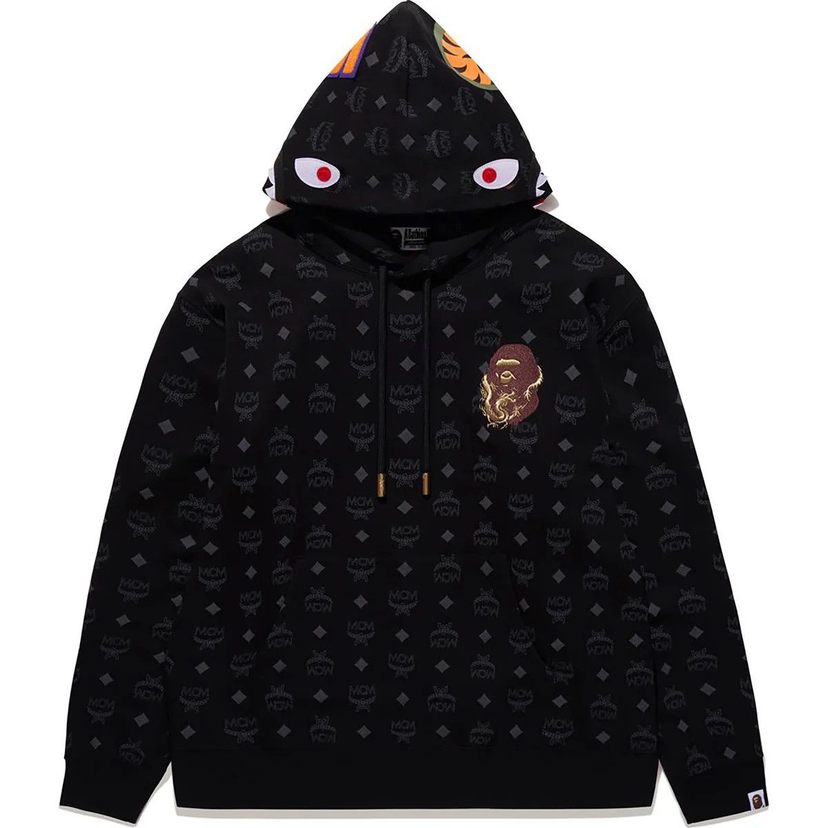 Bape × MCM BAPE x MCM Shark Pullover Hoodie Black Size US XL / EU 56 / 4 - 2 Thumbnail