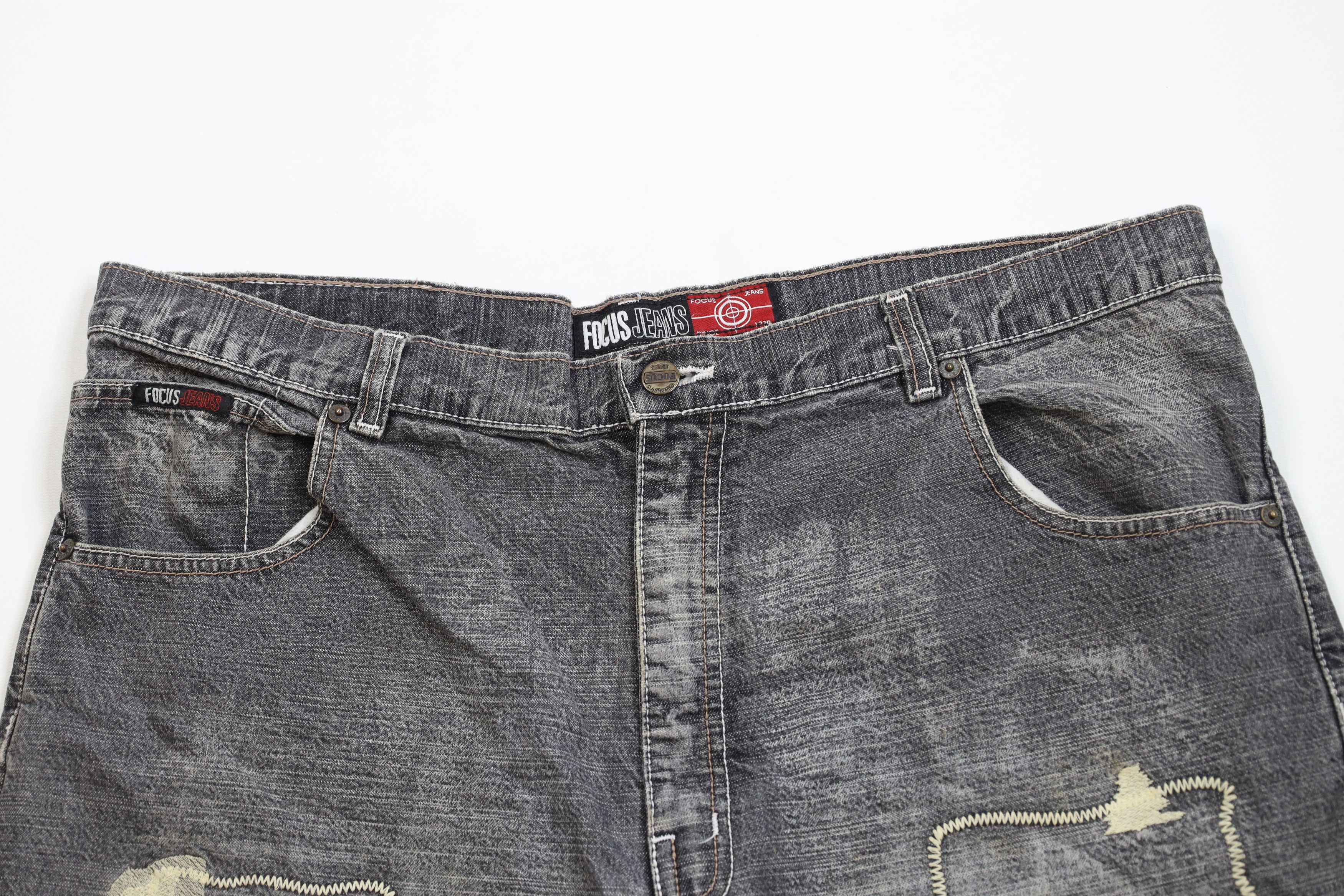 Vintage Vintage 90s Y2K Streetwear Patchwork Denim Jean Shorts Jorts Size US 38 / EU 54 - 2 Thumbnail