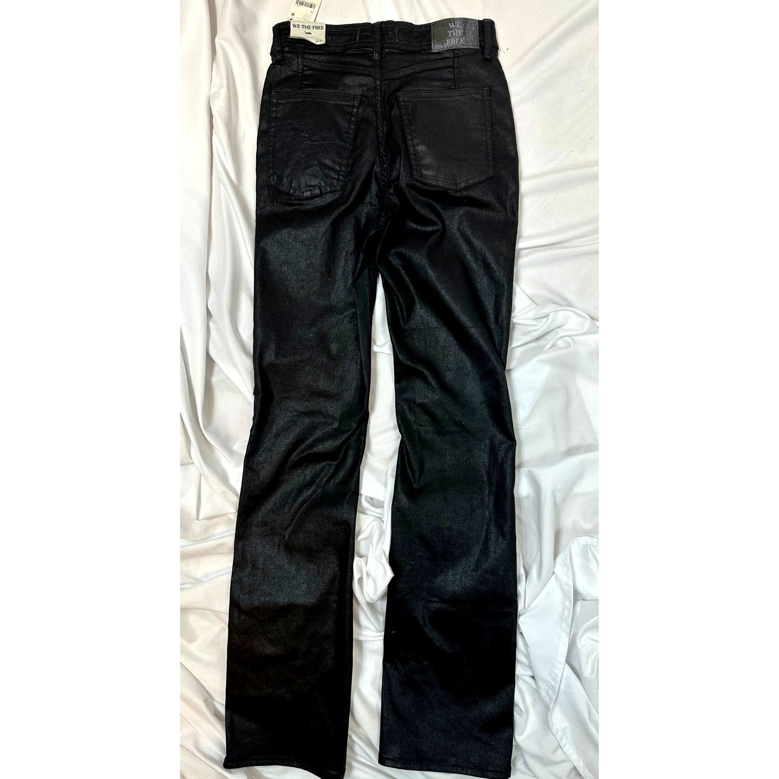 Free People Free People Xena High Rise Straight Coated Jeans Black 25 Size 25" / US 0 / IT 36 - 12 Thumbnail
