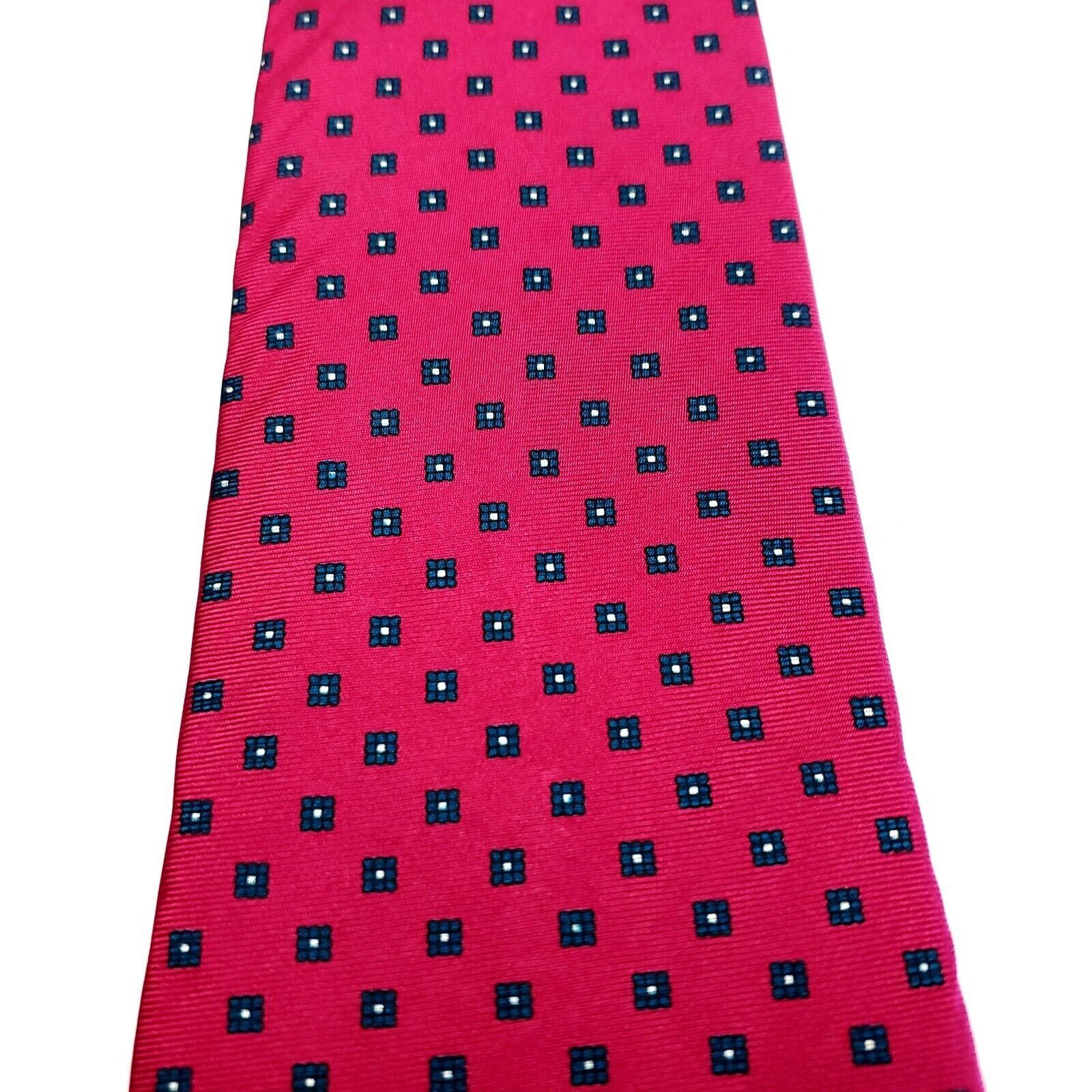 Stafford Stafford Red Silk Tie Woven Geometric Short Size ONE SIZE - 2 Thumbnail