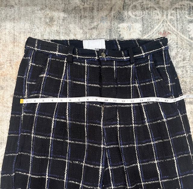 18 East Eighteen East Hand-Loomed Windowpane Trousers - Navy/White Size US 34 / EU 50 - 3 Thumbnail