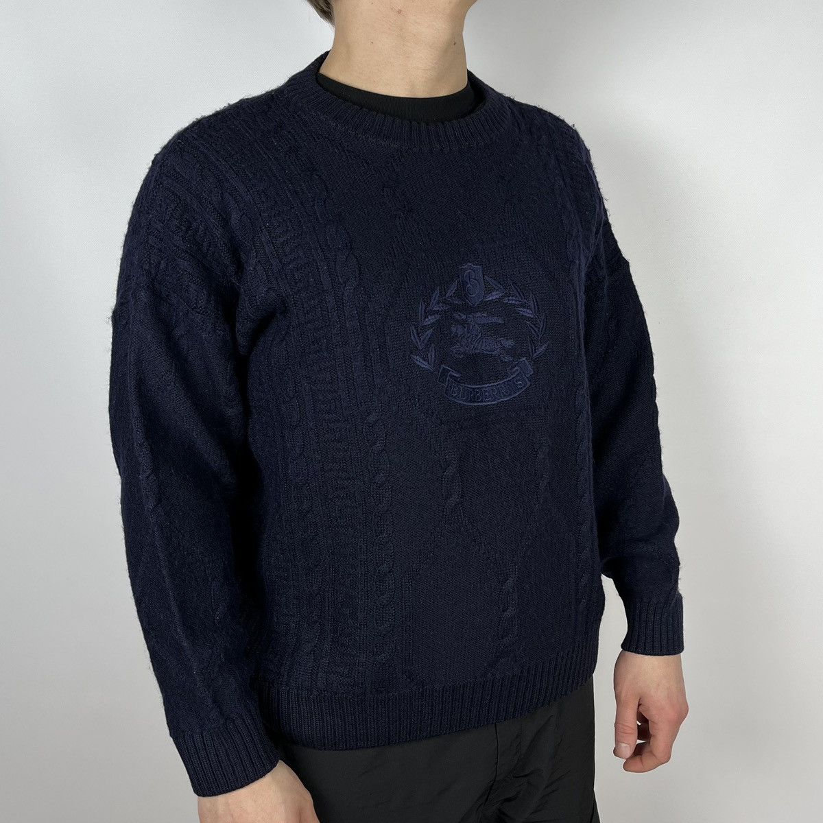 Burberry Vintage Burberry knit big logo wool sweater 90’s Size US M / EU 48-50 / 2 - 2 Thumbnail