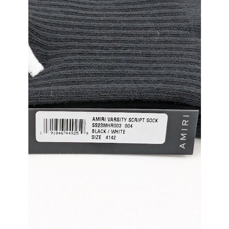 Amiri o1rshd1 Q:4 / Size: 41/42 / Varsty Script Socks Black/White Size ONE SIZE - 11 Thumbnail