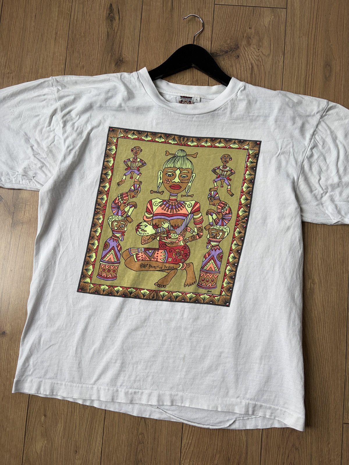 Vintage Bali Primitive Design Ethno Single Stitch Vintage T-shirt Size US XL / EU 56 / 4 - 2 Thumbnail