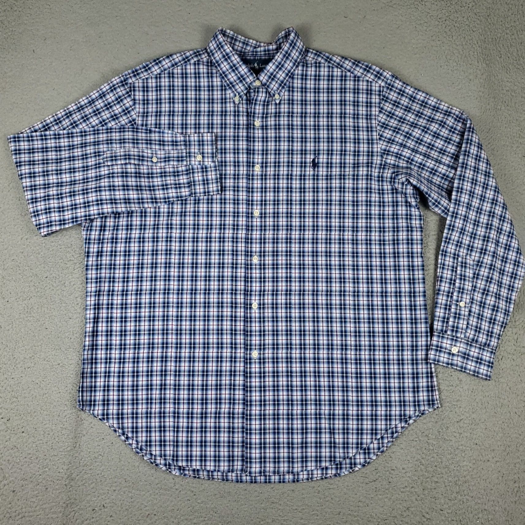 Ralph Lauren Ralph Lauren Shirt Mens XL Blue Plaid Pony Casual Button Up Long Sleeve Size US XL / EU 56 / 4 - 3 Thumbnail