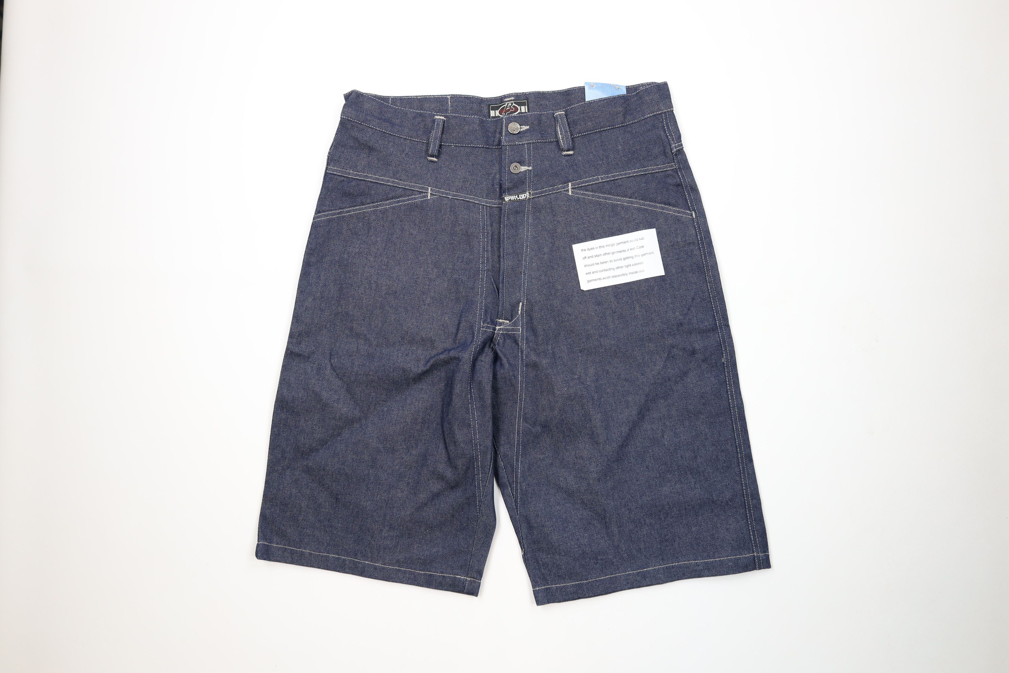 Vintage Deadstock Vintage 90s Y2K Streetwear Denim Cargo Shorts Blue Size US 36 / EU 52 - 1 Thumbnail