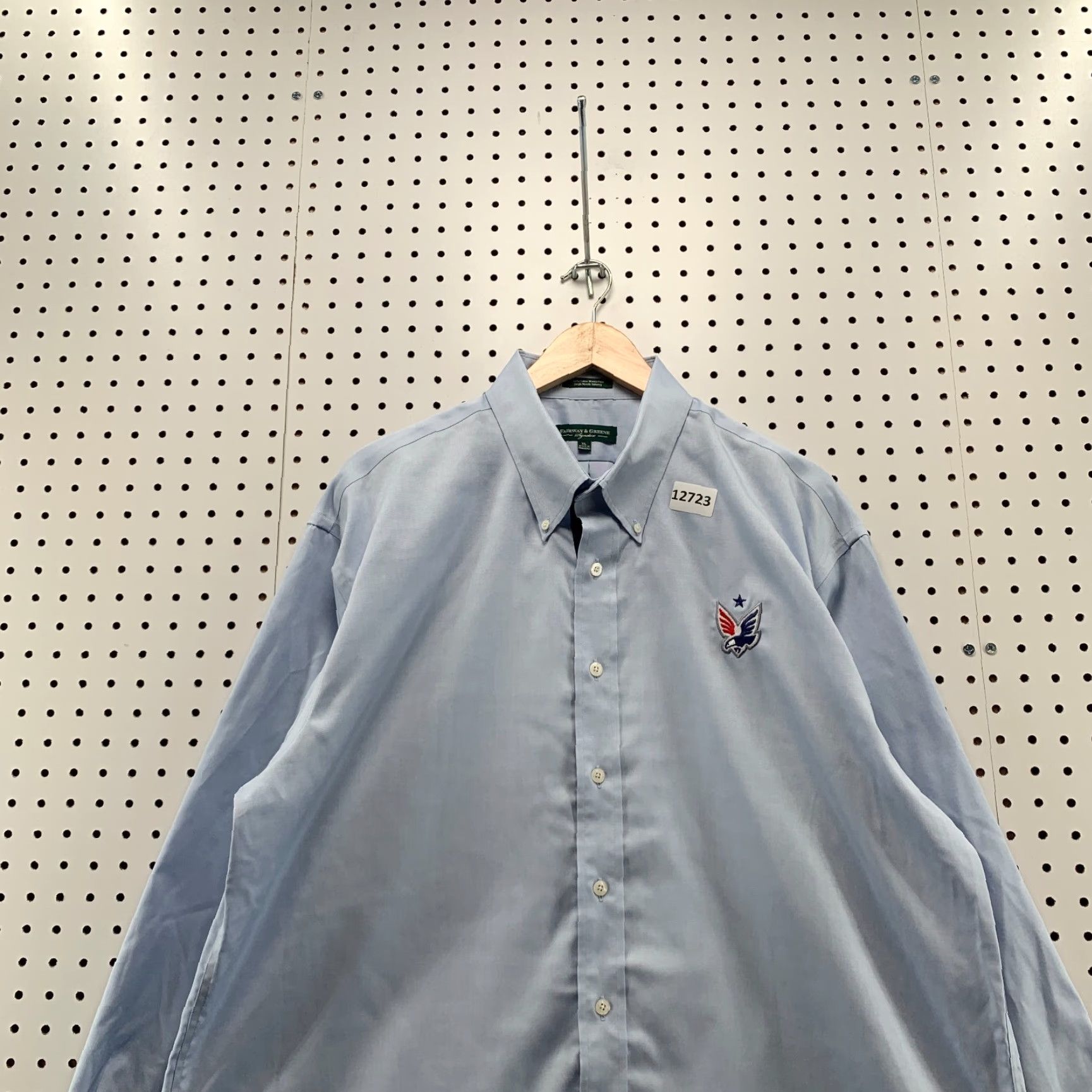 Needles VINTAGE Fairway & Greene Button-Up Shirt Blue Solid Extra Large Long Sleeve Sports Mens Size US XL / EU 56 / 4 - 4 Thumbnail