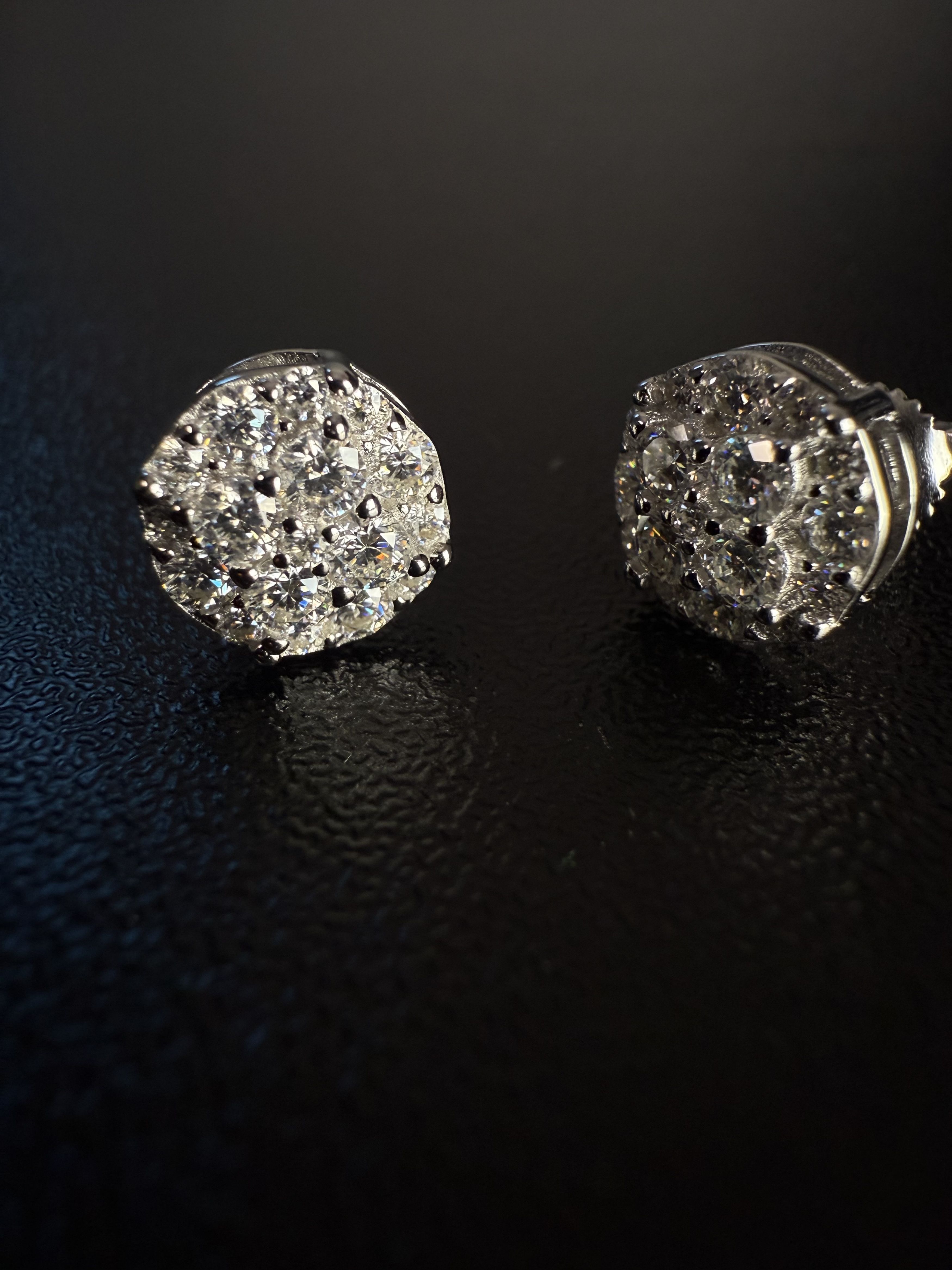 Other Silver Half Snowball's Moissanite Mens Earrings Size ONE SIZE - 7 Thumbnail