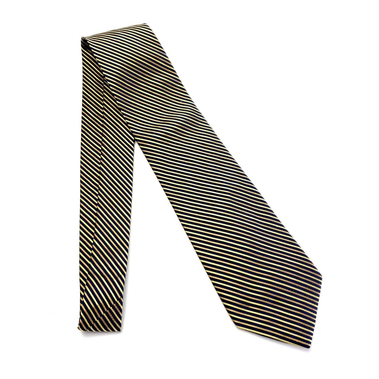Nordstrom Nordstrom Silk Tie Woven Blue Gold Striped Size ONE SIZE - 6 Thumbnail