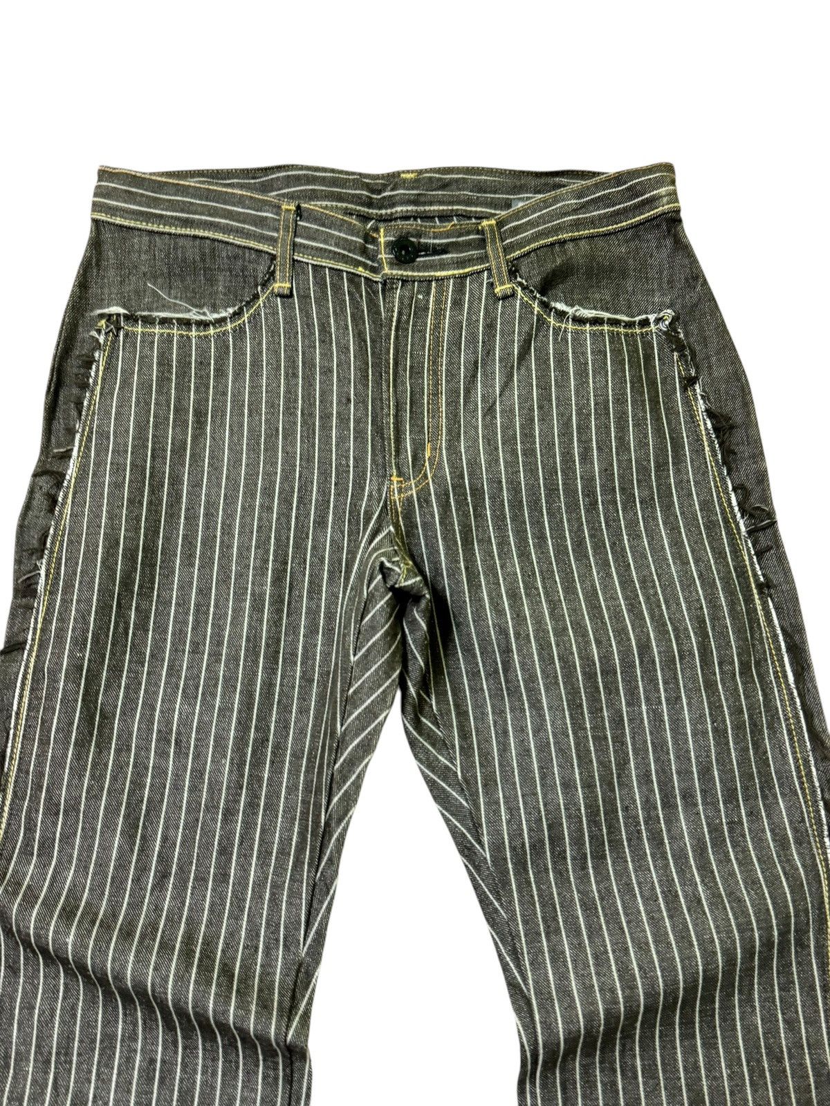 Hysteric Glamour FLARE STRIPED BROWN RECONSTRUCTED BOOT CUT DENIM Size US 28 / EU 44 - 3 Thumbnail