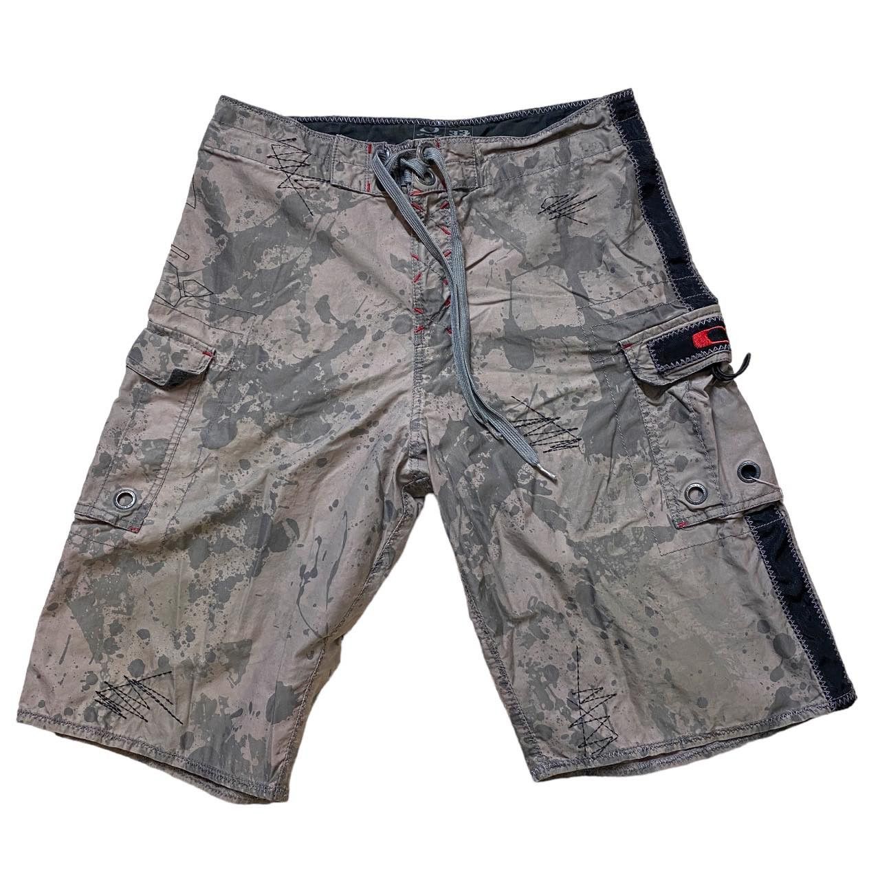 Oakley × Vintage Oakley y2k 2000s Gray Camo Drawstring Shorts Size US 33 - 1 Thumbnail