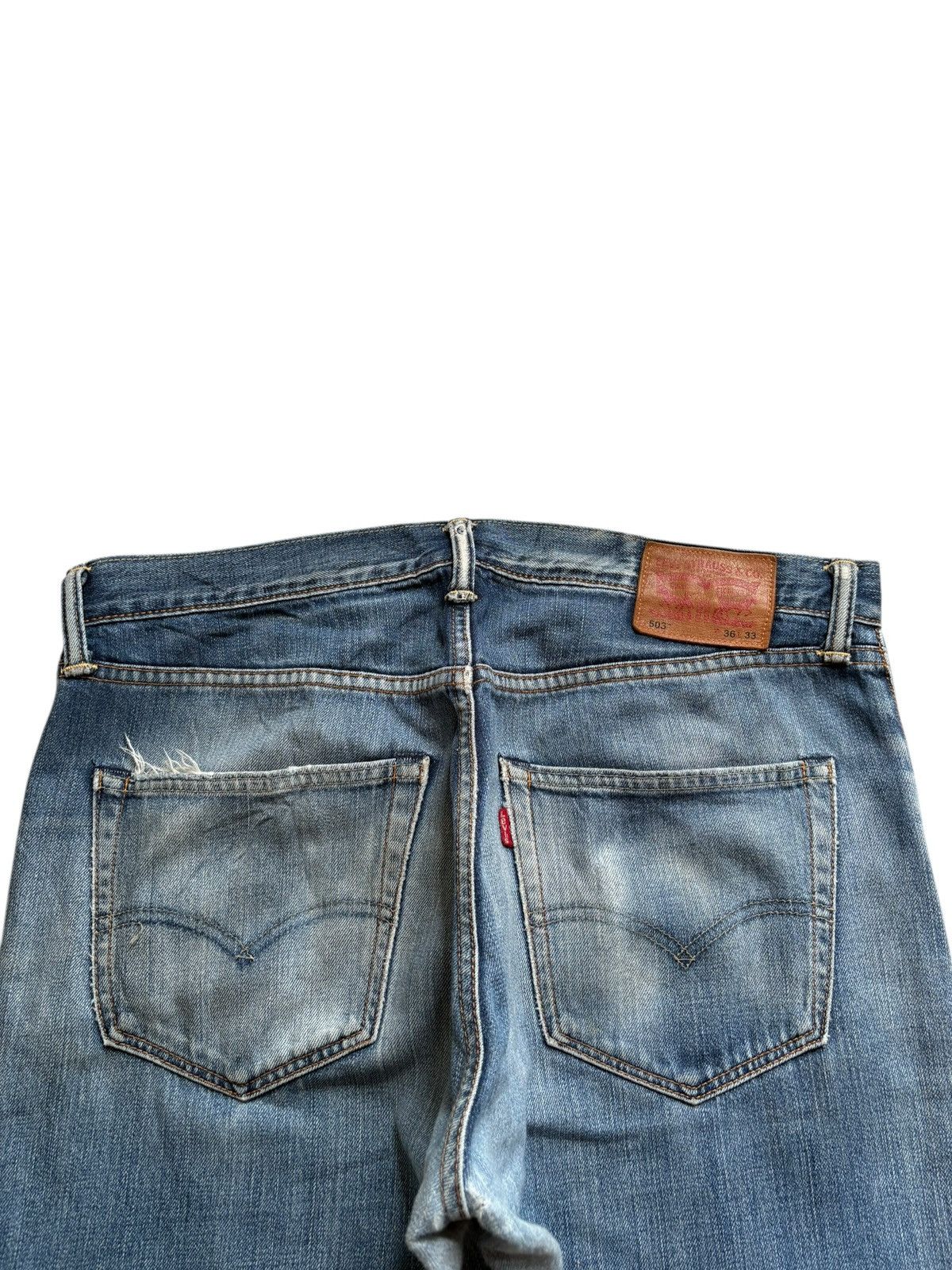Levi's Vintage Y2K Levis 503 Patches Faded Wash Baggy Jeans Size US 35 - 8 Thumbnail