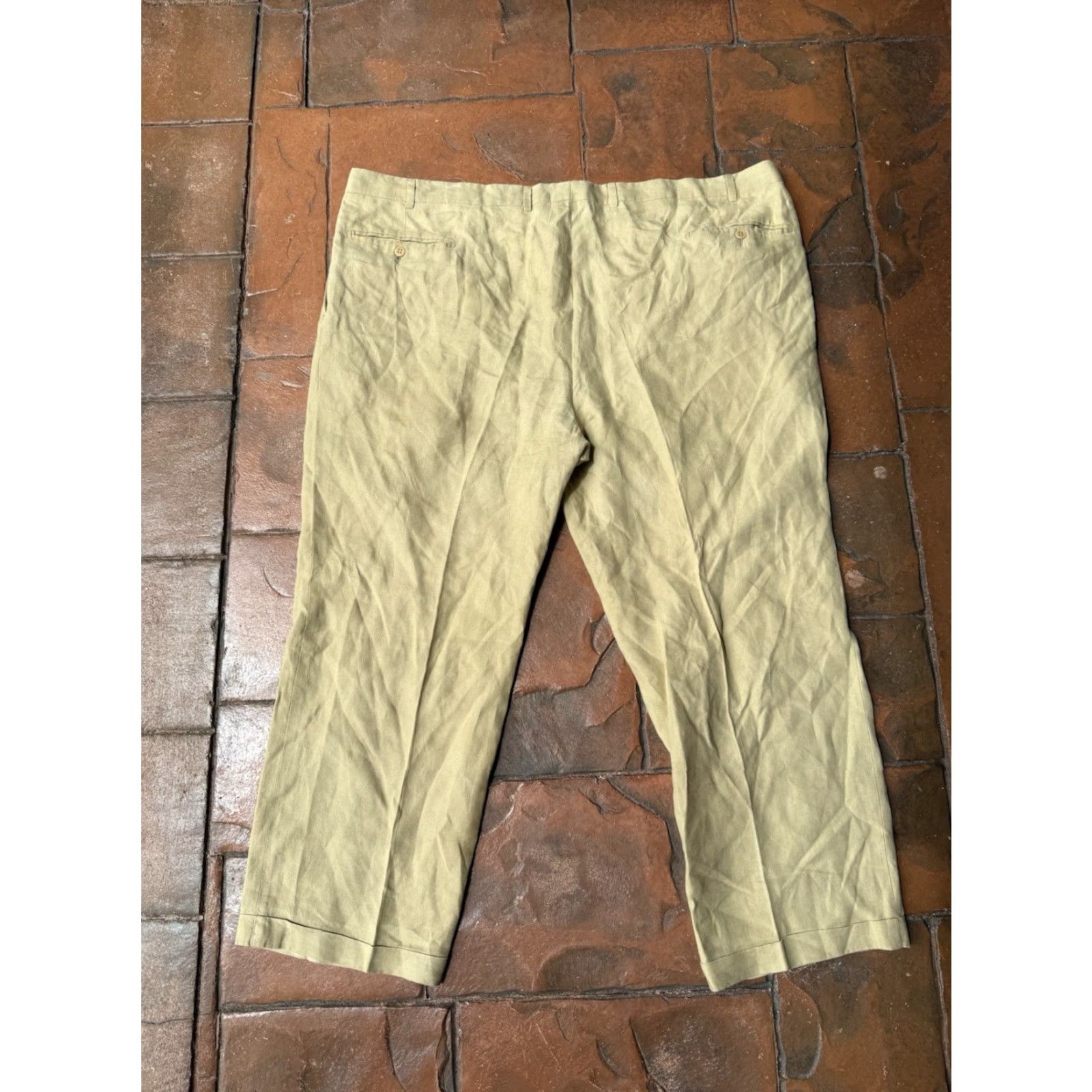 Ermenegildo Zegna VINTAGE Ermenegildo Zegna Pure Linen Dress Pants Mens 46x27 Beige Linen Dress Pants Mens 46 27 Straight Cuffed Zegna Pants Size US 30 / EU 46 - 3 Thumbnail