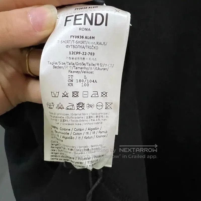 Fendi Fendi Black Cotton Short Sleeve T-Shirt . Size US L / EU 52-54 / 3 - 4 Thumbnail
