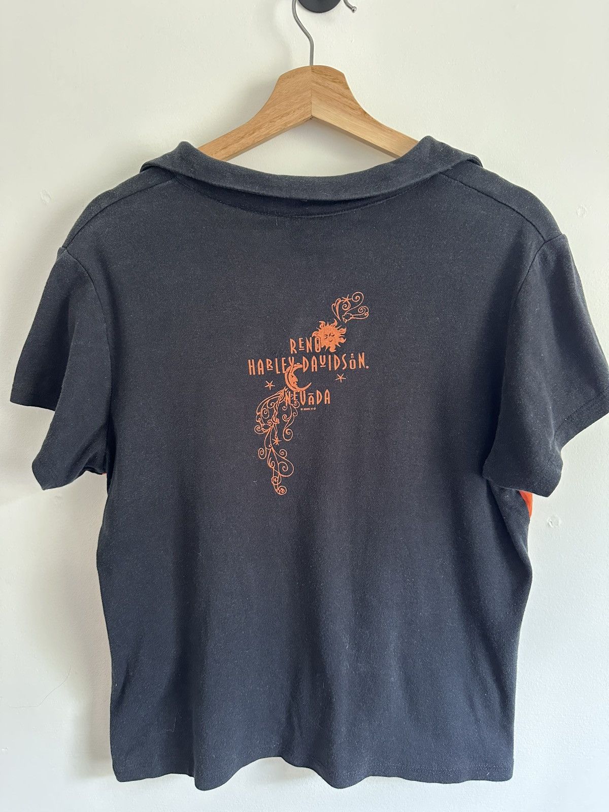 Harley Davidson 2006 Harley-Davidson Reno Nevada Women’s Split Collar Tee Size L / US 10 / IT 46 - 4 Thumbnail