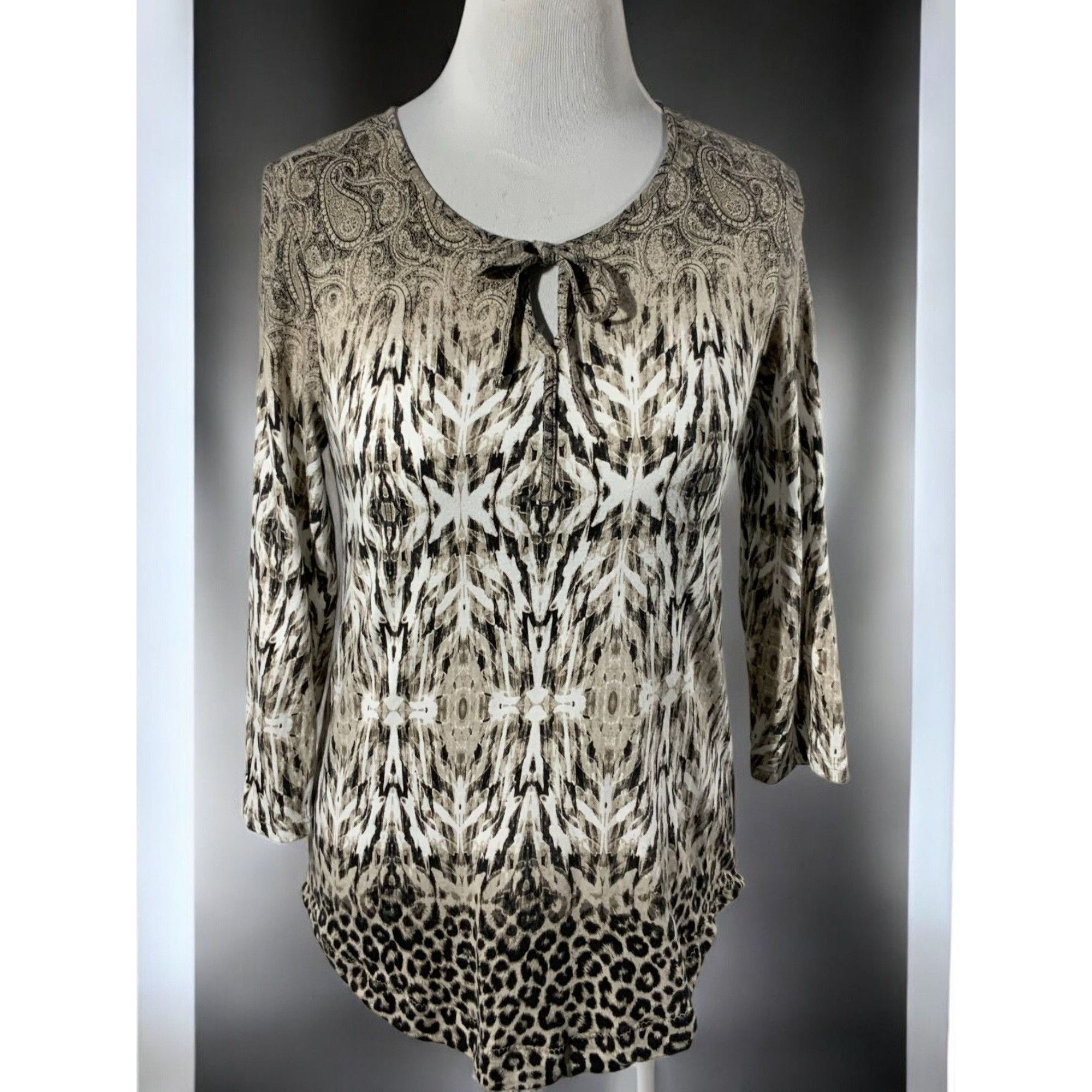 Chicos Chicos Brown Animal Leopard Paisley Print Top Small Size S / US 4 / IT 40 - 8 Thumbnail