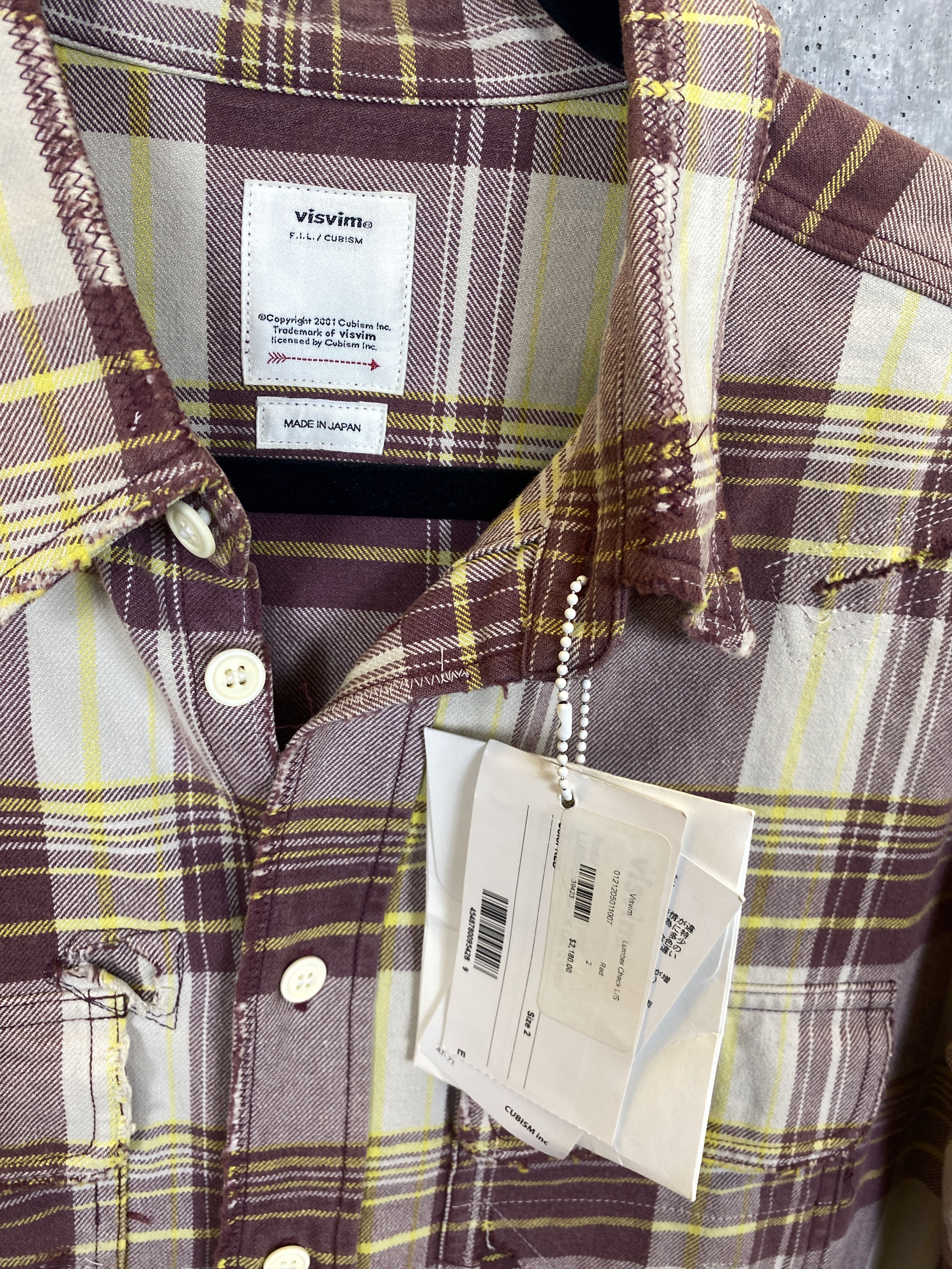 Visvim $2180 NWT VISVIM CRASH LUMBER CHECK SHIRT SIZE 2 Size US M / EU 48-50 / 2 - 7 Thumbnail