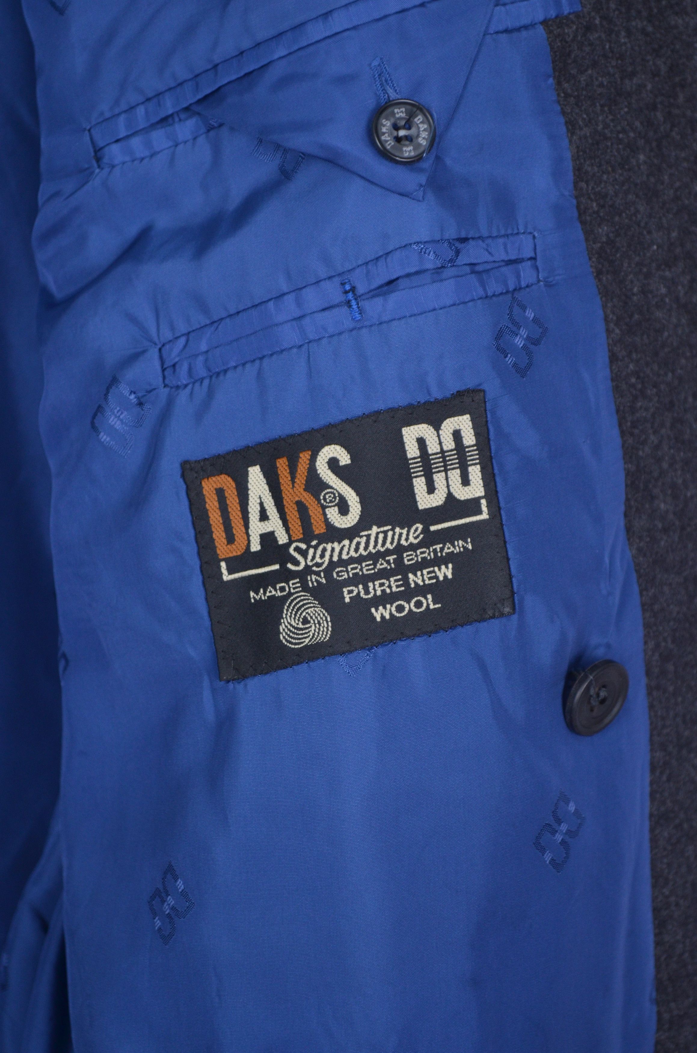 DAKS × Designer DAKS London Vintage Wool Dobuel Breasted Jacket US40/EU50 Size 40R - 6 Thumbnail