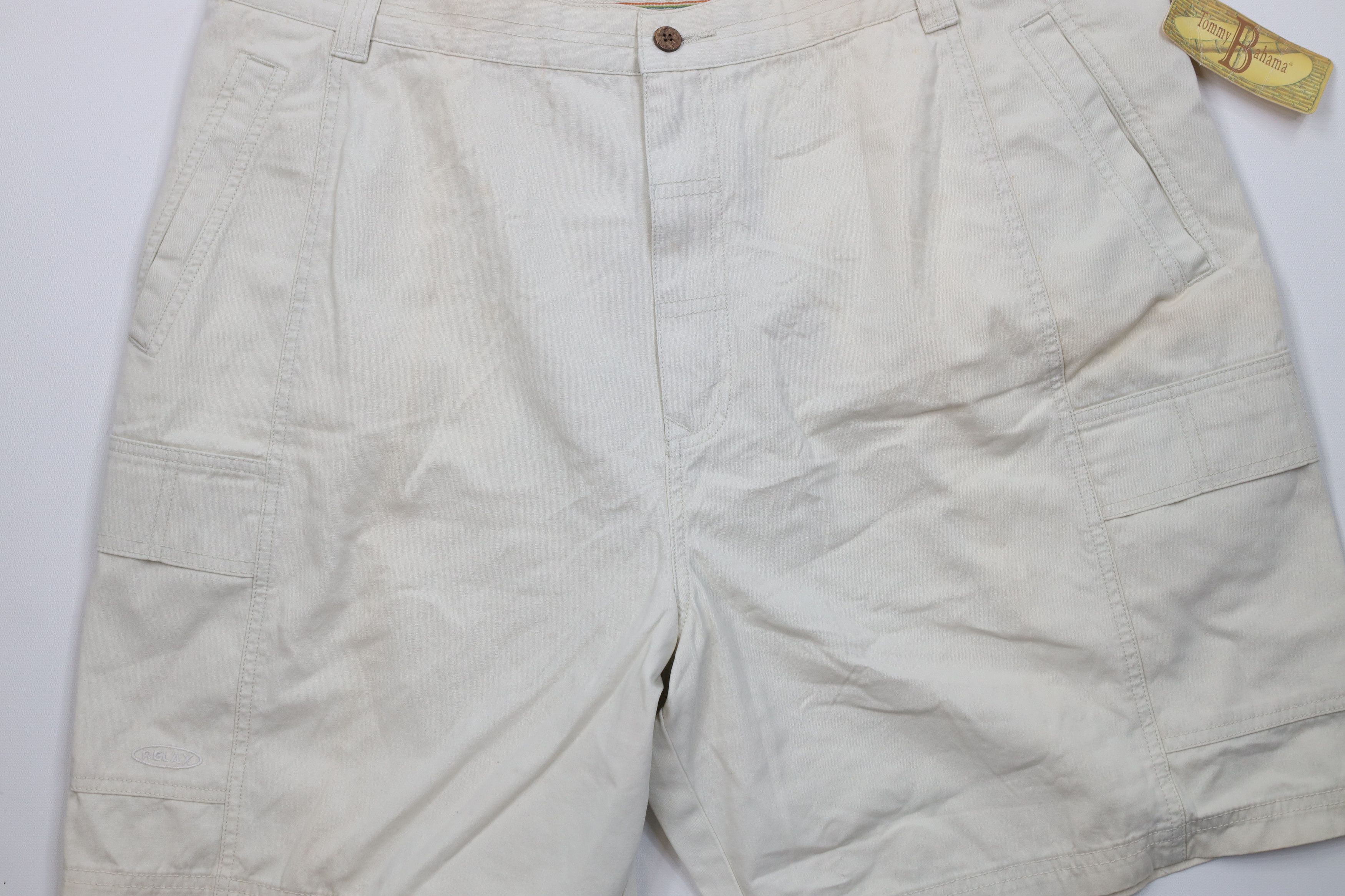 Tommy Bahama Deadstock Vintage 90s Tommy Bahama Knee Cargo Shorts Beige Size US 40 / EU 56 - 3 Thumbnail