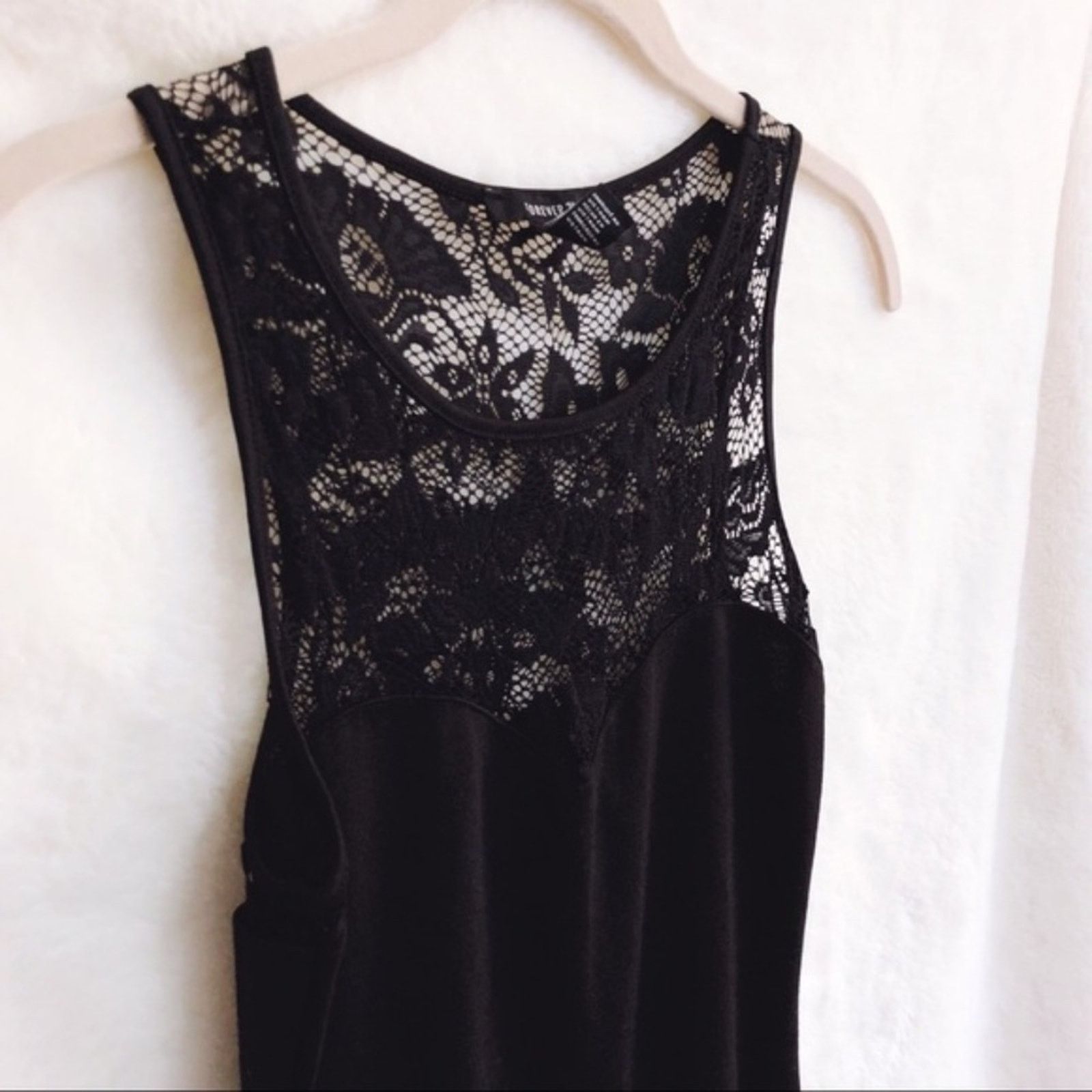 Forever 21 Forever 21 Black Body Con Top Lace Mini Dress Size S / US 4 / IT 40 - 7 Thumbnail
