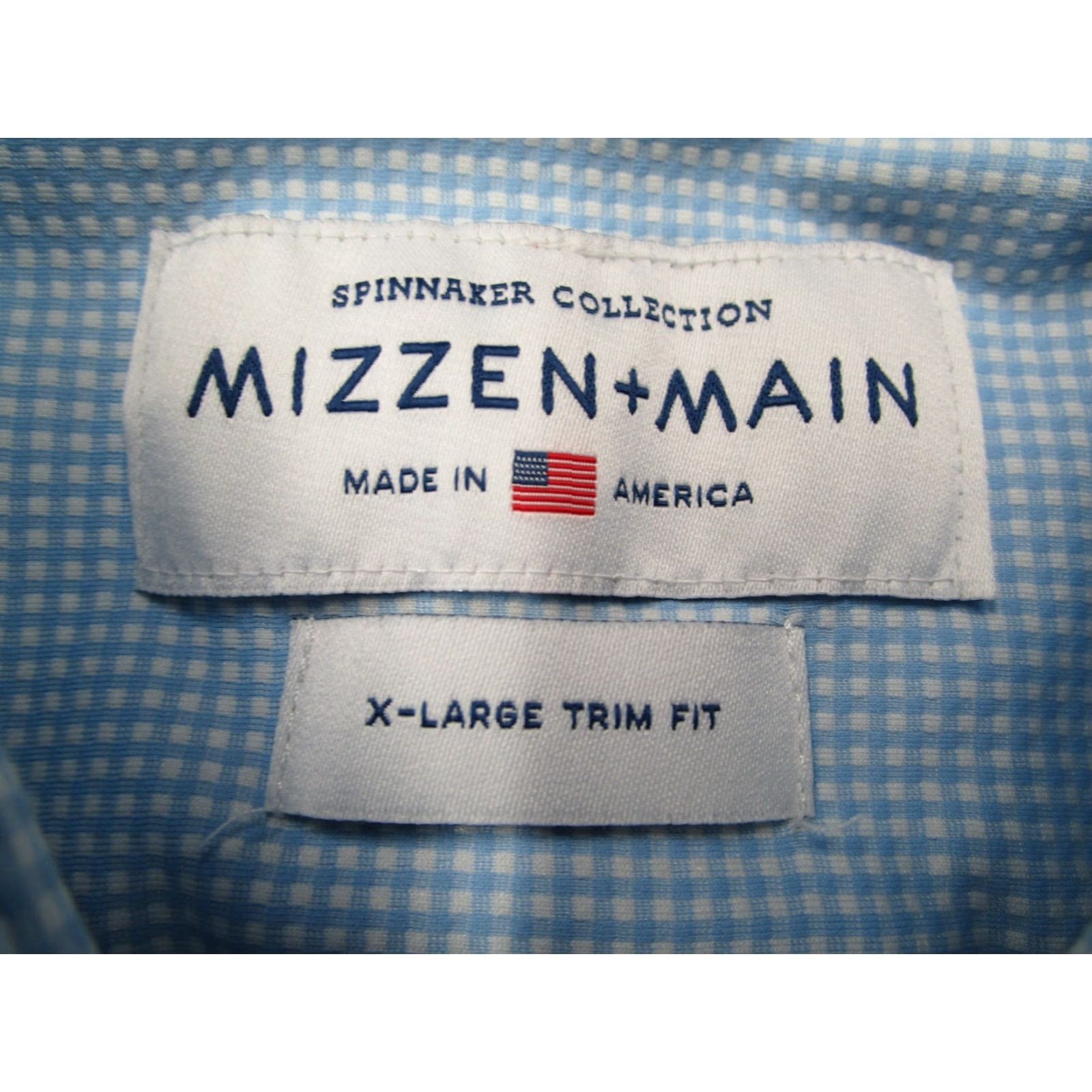 Mizzen+Main Mizzen+Main Shirt Mens XL Trim Fit Spinnaker Blue Check Made in USA Size US XL / EU 56 / 4 - 3 Thumbnail