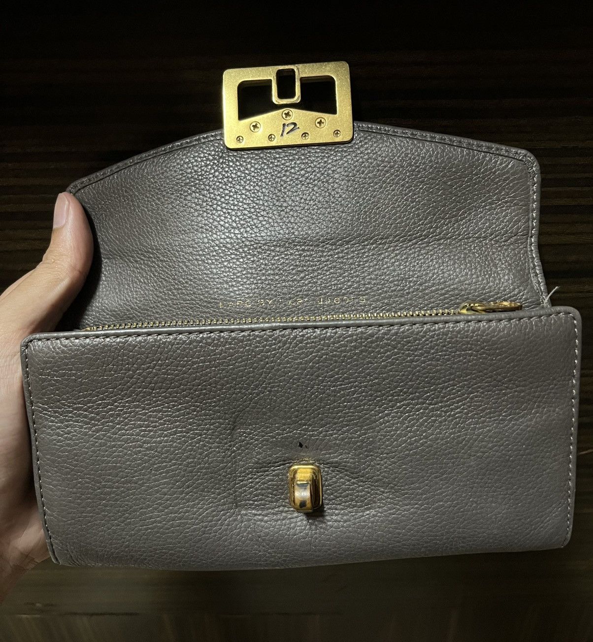 Marc by Marc Jacobs Cow Leather Clutch Wallet Metal Lock Closure Size ONE SIZE - 4 Thumbnail
