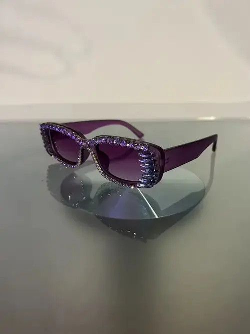 Japanese Brand × Vintage Y2K Crystal Rhinestone Sunglasses (magenta) Size ONE SIZE - 1 Thumbnail
