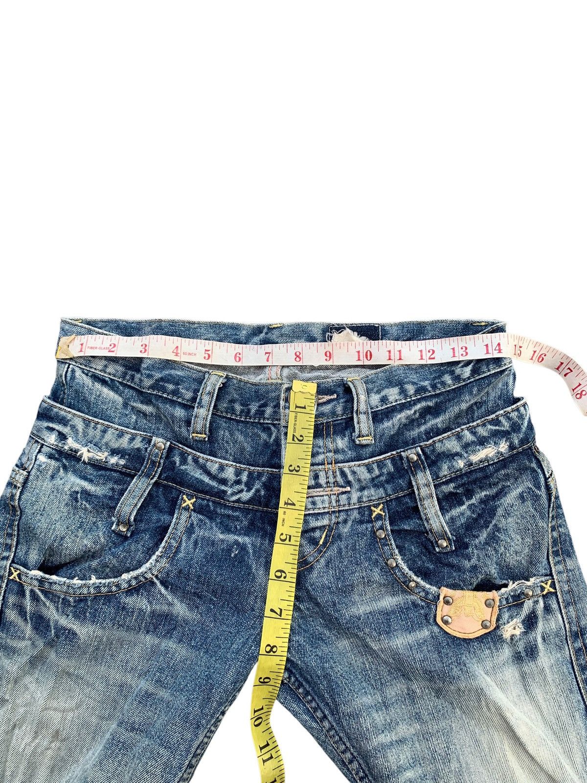 Kapital DOUBLE WAIST ANTGAUGE PUNK STYLE DISTRESSED DENIM Size US 29 - 16 Thumbnail