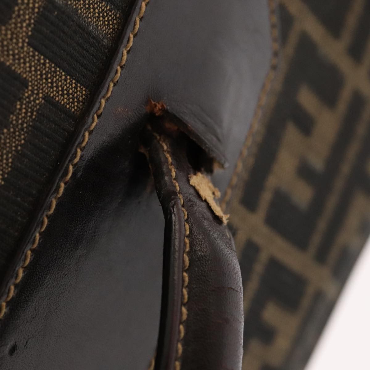 Fendi FENDI Zucca Canvas Carry Case Boston Bag Black Brown Size ONE SIZE - 8 Thumbnail