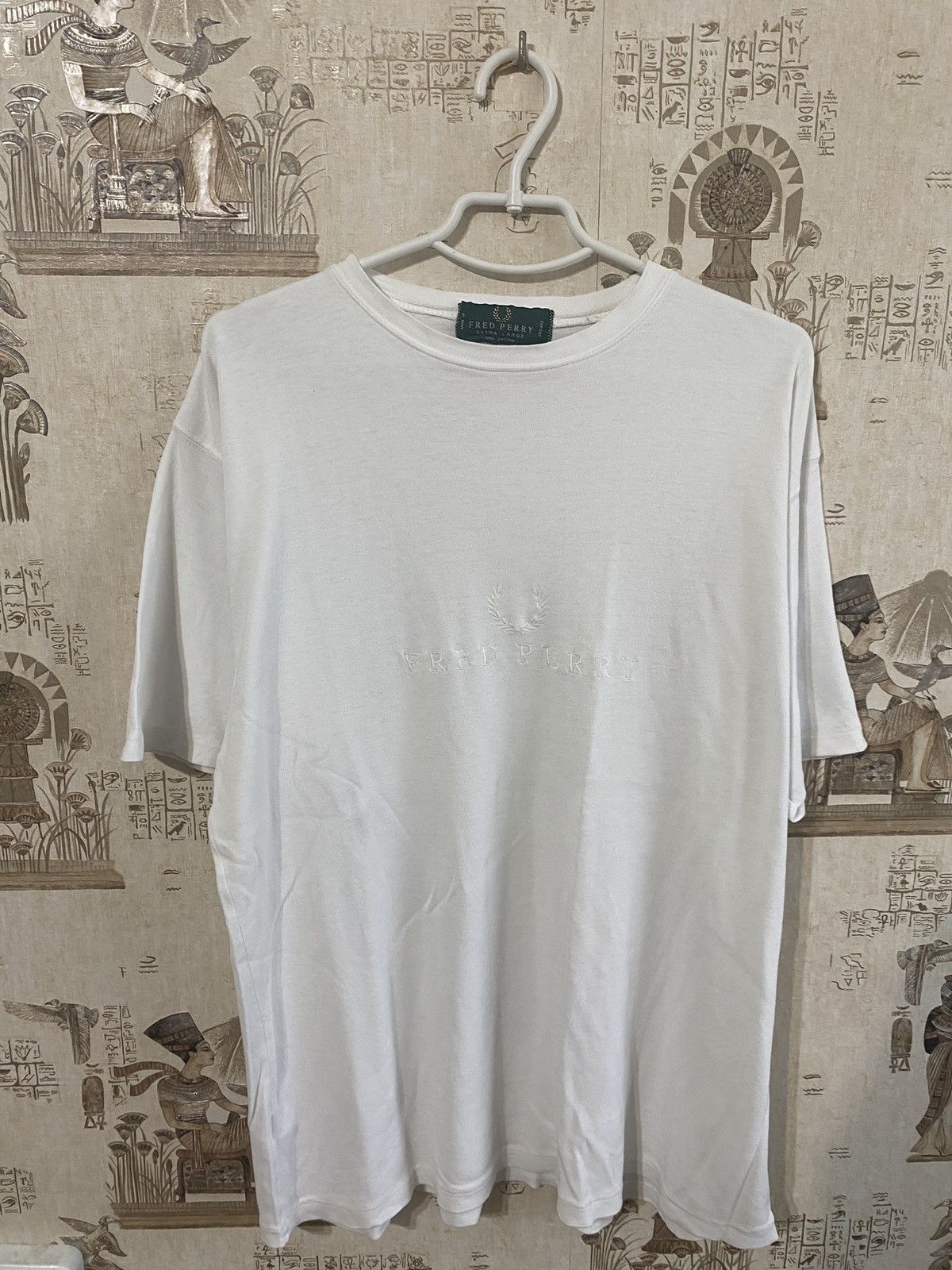 Fred Perry × Vintage Vintage 90s Fred Perry Big Logo White T Shirt Size US XL / EU 56 / 4 - 1 Thumbnail