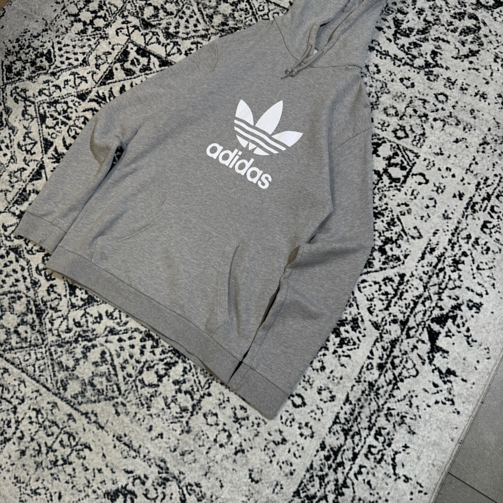 Adidas × Vintage Vintage Adidas Unisex Gray Cotton Hoodie Size S Regular Fit Size US S / EU 44-46 / 1 - 3 Thumbnail