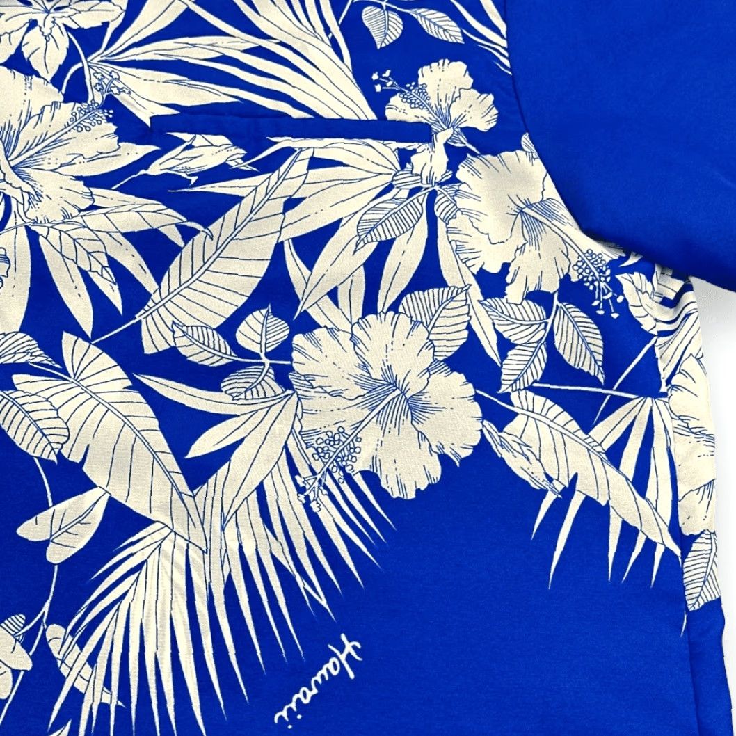 Vintage VINTAGE Royal Princess of Hawaii Blue Floral Button-Up Shirt Adult LARGE 80s Hawaiian Spread Collar Short Sleeve Mens Mens Size US L / EU 52-54 / 3 - 4 Thumbnail