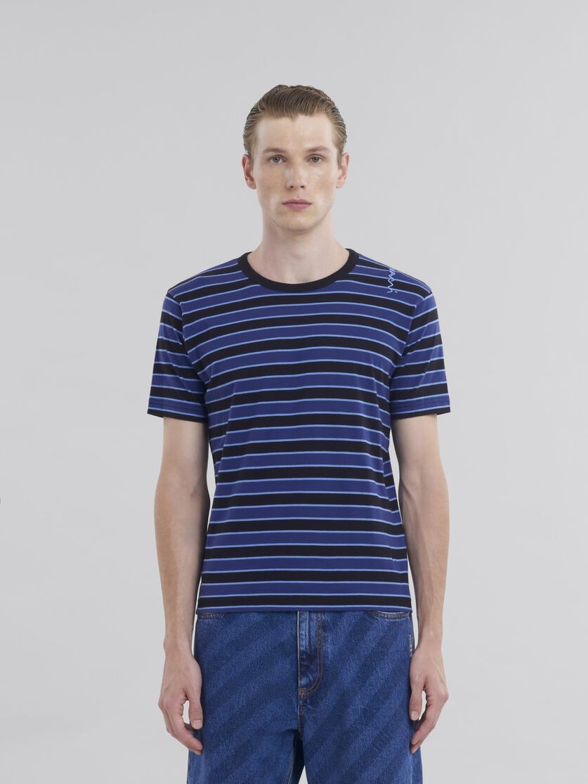Marni o1f1d3z0326 Boxy T-Shirt in Black/Blue Size US XL / EU 56 / 4 - 2 Thumbnail