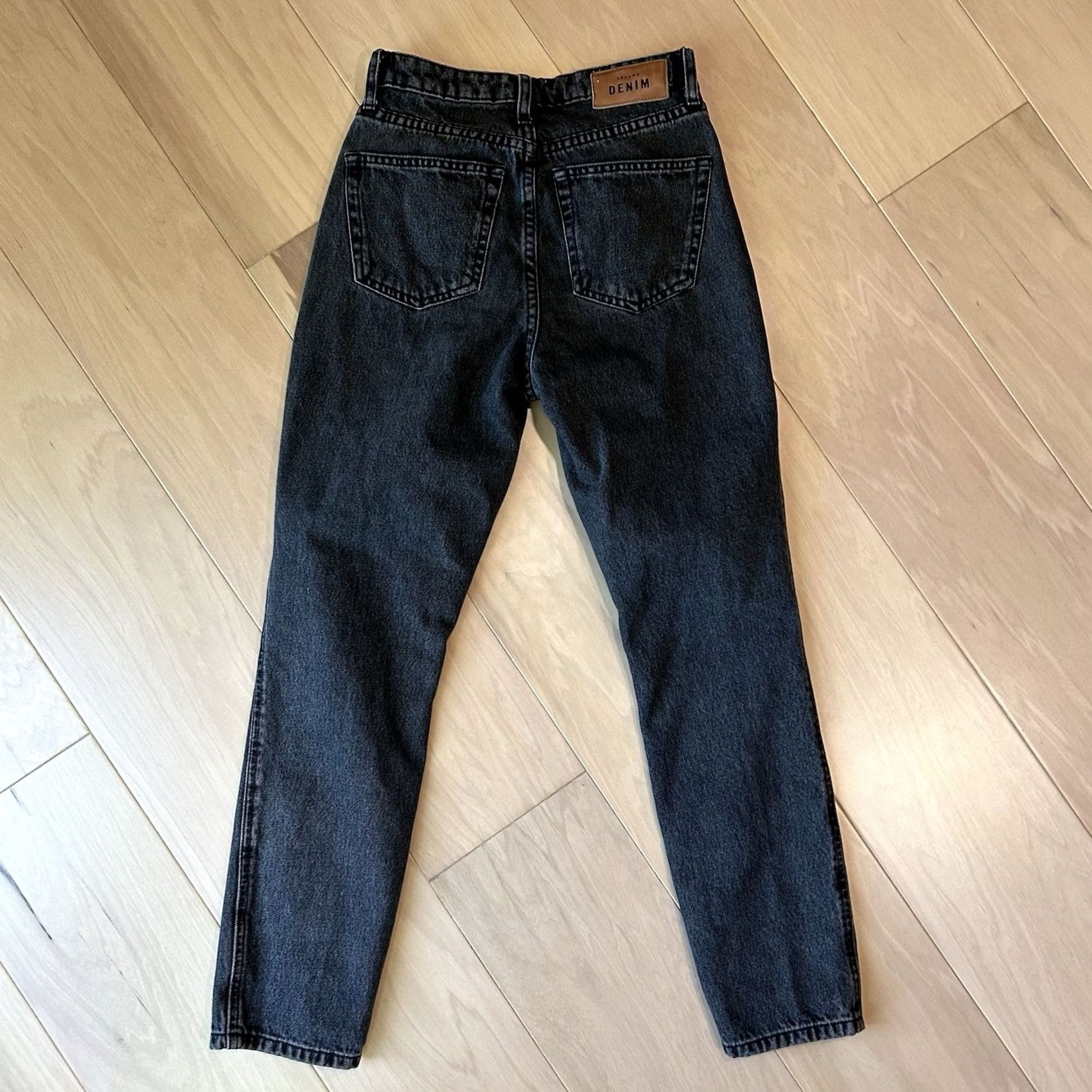 Denime Sezane Denim Jeans Black Ankle Women’s 25” Waist Slim Regular 27 Inseam 9.5 Rise 5-Pocket Button Size 42" / US 20 - 3 Thumbnail