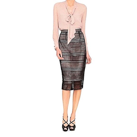 LK Bennett Lace Skirt Party Special Occasion Spring Summer Work Size 30" / US 8 / IT 44 - 1 Thumbnail