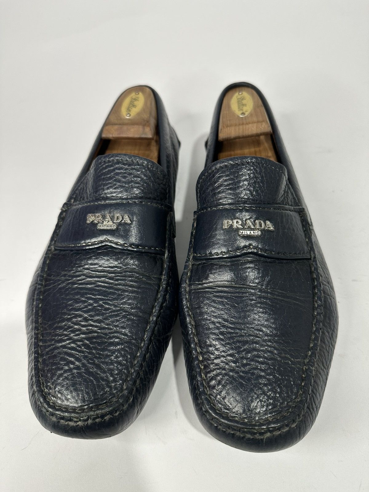 Prada Vintage Prada Pebbled Calfskin Leather Driving Loafers. Size US 9.5 / EU 42-43 - 4 Thumbnail