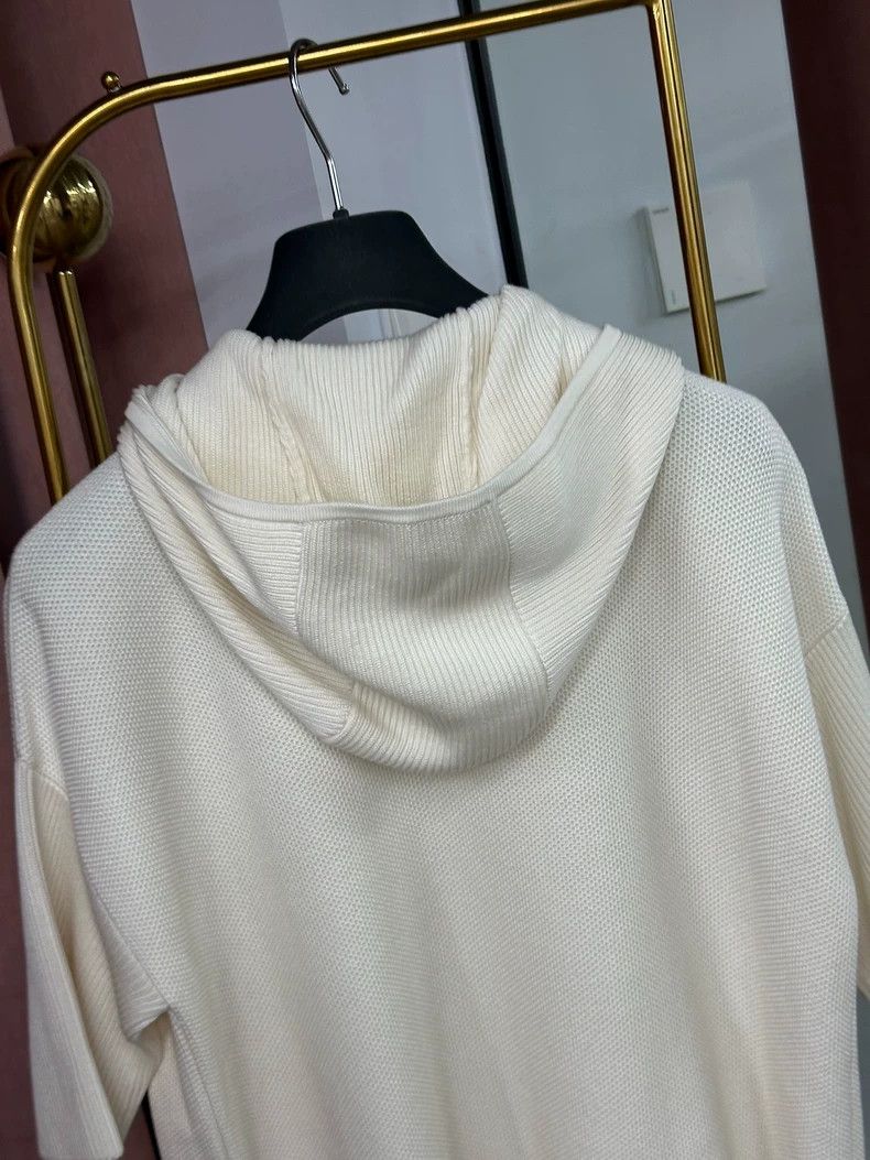 Loro Piana LORO PIANA White hooded zip-up jacket short sleeve top Size XS / US 0-2 / IT 36-38 - 3 Thumbnail