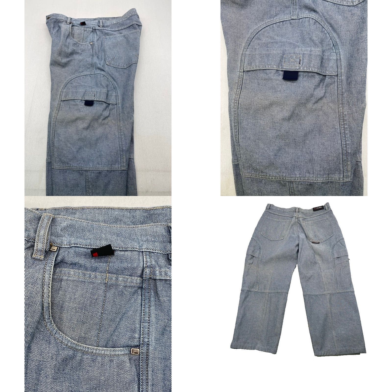 Fubu VINTAGE FUBU Jeans Men's 38x28 Cargo Patchwork Embroidered Denim 90s Hip Hop Wide-Leg Jeans Mens Size US 38 / EU 54 - 9 Thumbnail