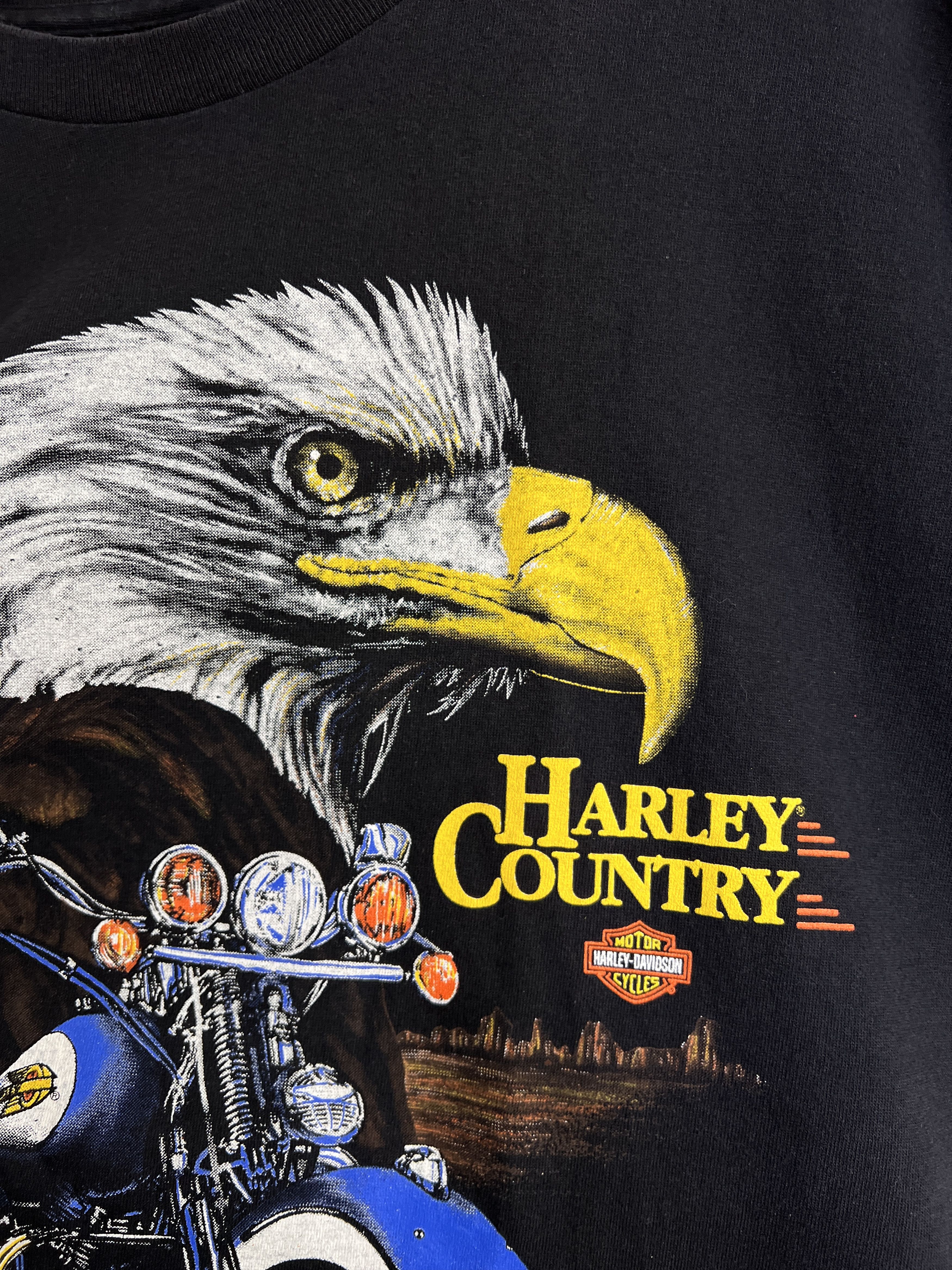 Harley Davidson Rare! HD 1990s USA Fun wear eagle t shirt single stitch tee Size US XL / EU 56 / 4 - 11 Thumbnail