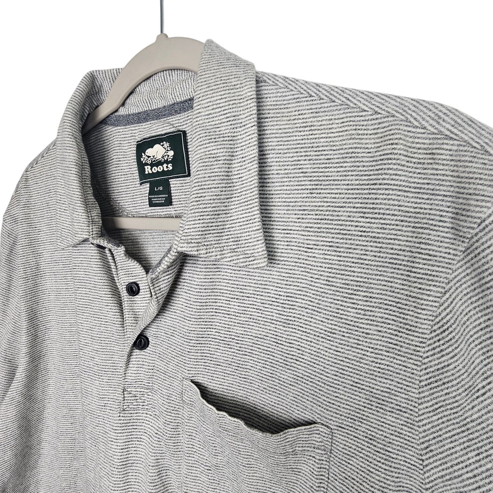 Roots Roots Men Striped Jersey Polo Shirt Size L Minimalist Casual Size US L / EU 52-54 / 3 - 6 Thumbnail