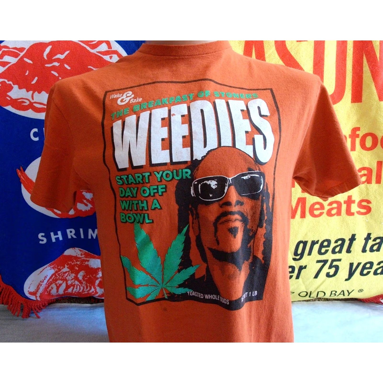 Delta SNOOP DOGG Cheech Chong WEEDIES WAKE & BAKE Breakfast of Stoners Shirt Men LRG Size US L / EU 52-54 / 3 - 2 Thumbnail