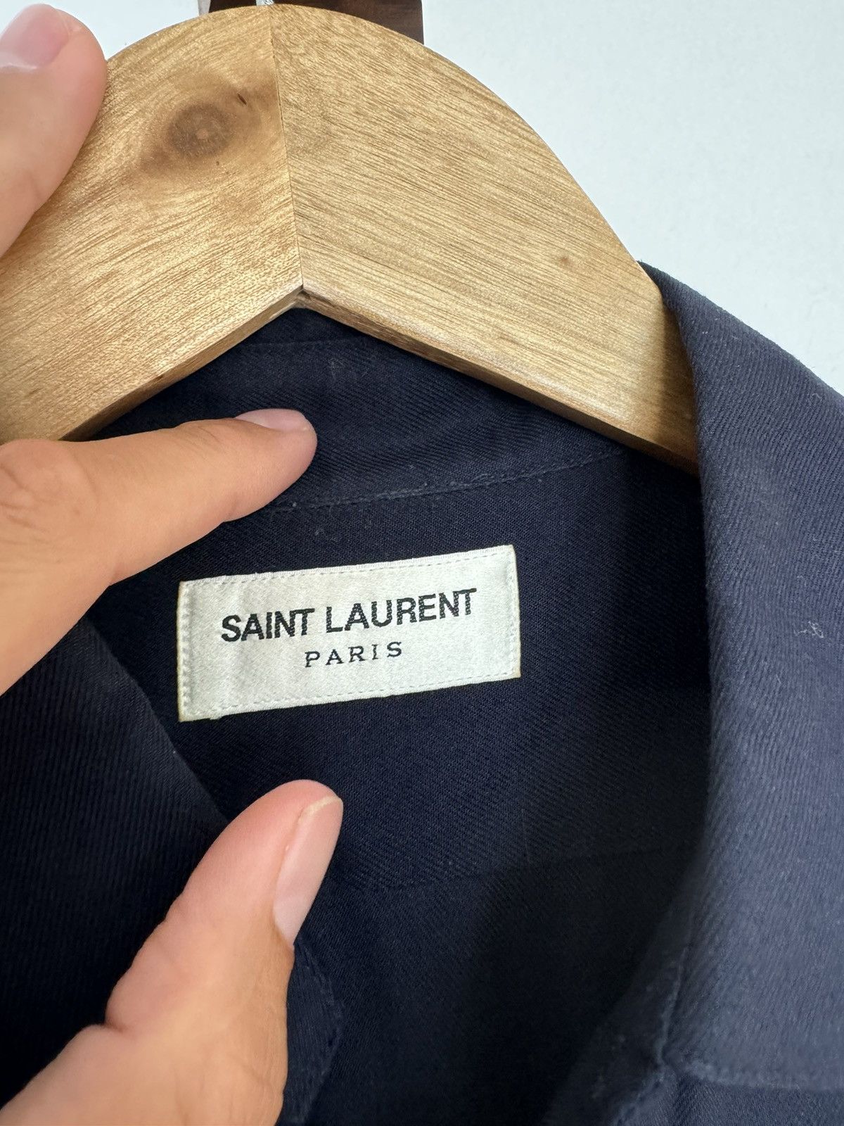 Saint Laurent Paris Blue Viscoe fw15 shirt Size US S / EU 44-46 / 1 - 2 Thumbnail
